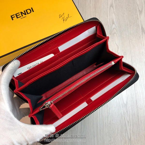FENDI拉鏈錢包 19年春夏季最新手包 小摔牛皮 芬迪長錢包  fdz2131